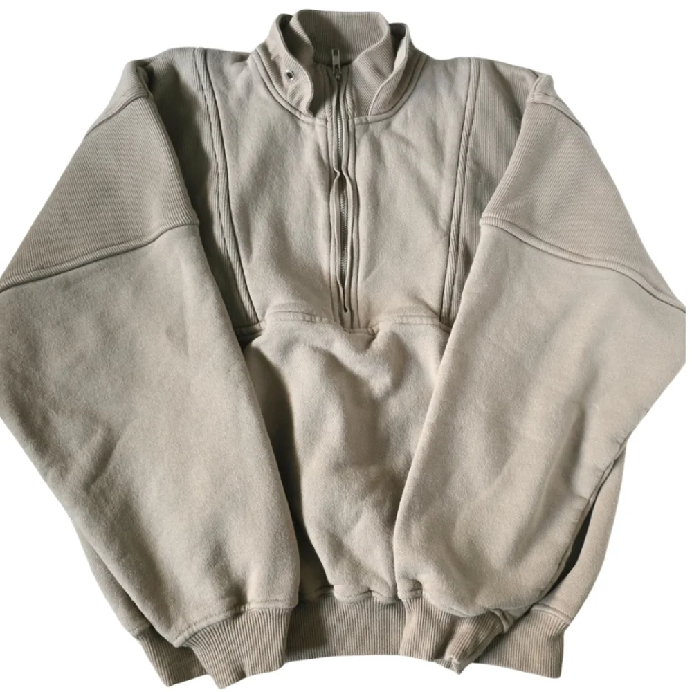 JOAH BROWN Retro Half Zip Pullover Sweatshirt M/L Tan Brown - Picture 2 of 11